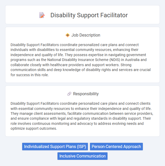 Disability Support Facilitator Job Description and Career Detail