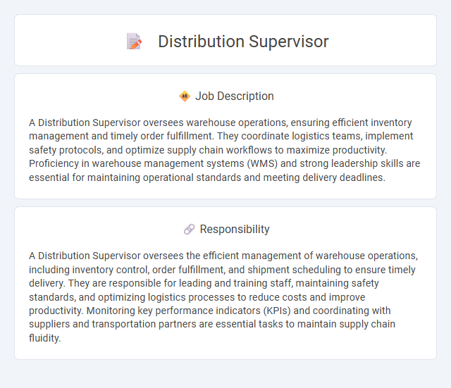 Distribution Supervisor Job Description and Career Detail