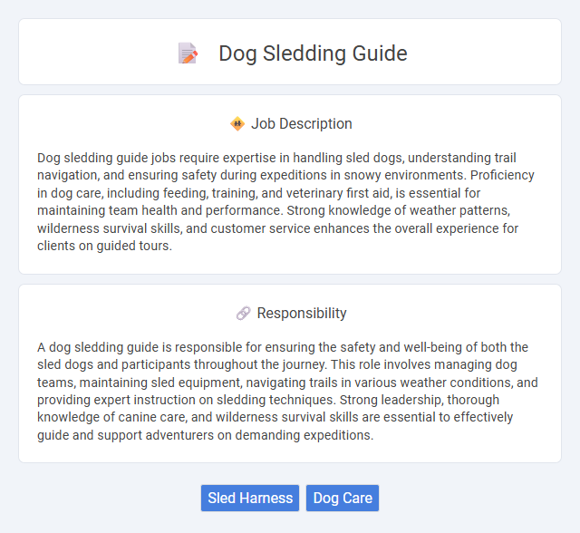 Dog Sledding Guide Job Description and Career Detail
