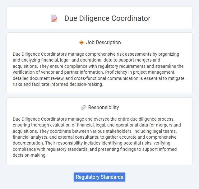 Due Diligence Coordinator Job Description and Career Detail