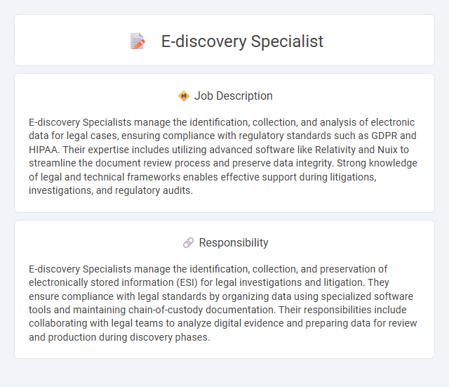 E-Discovery Specialist Job Description and Career Detail