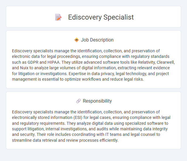 Ediscovery Specialist Job Description and Career Detail
