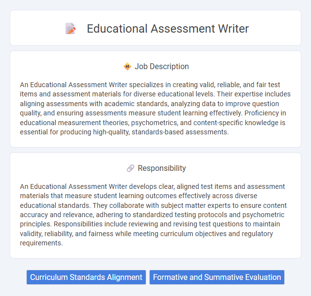 Educational Assessment Writer Job Description and Career Detail