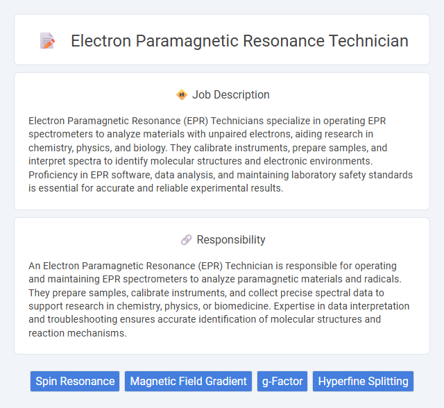 Electron Paramagnetic Resonance Technician Job Description and Career Detail
