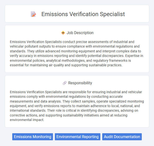 Emissions Verification Specialist Job Description and Career Detail