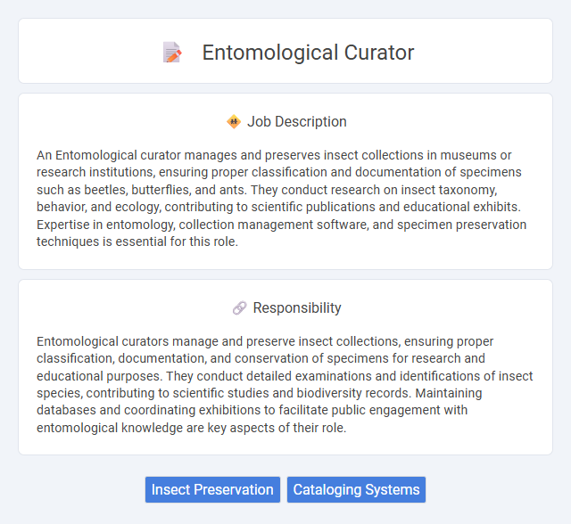 Entomological Curator Job Description and Career Detail