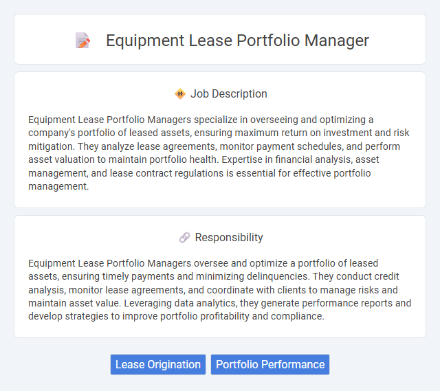 Equipment Lease Portfolio Manager Job Description and Career Detail
