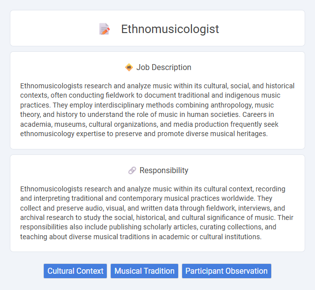 Ethnomusicologist Job Description and Career Detail