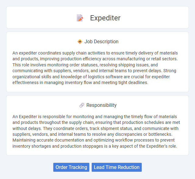 Expediter Job Description and Career Detail