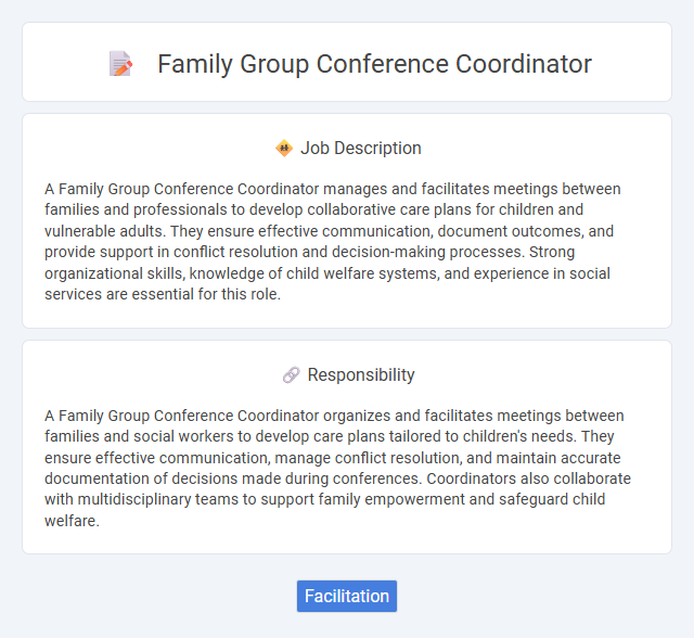 Family Group Conference Coordinator Job Description and Career Detail
