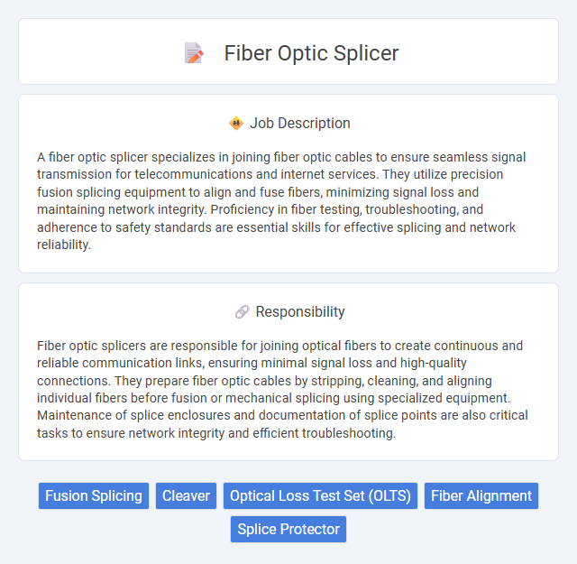 Fiber Optic Splicer Job Description and Career Detail