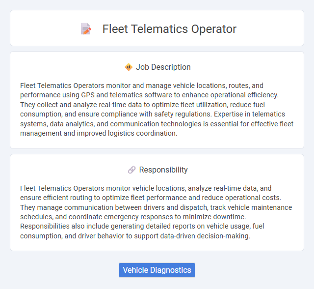 Fleet Telematics Operator Job Description and Career Detail