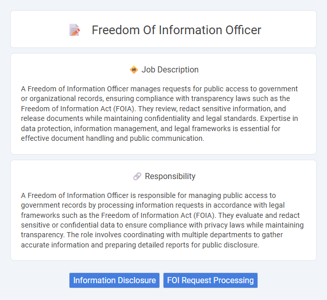 Freedom Of Information Officer Job Description and Career Detail