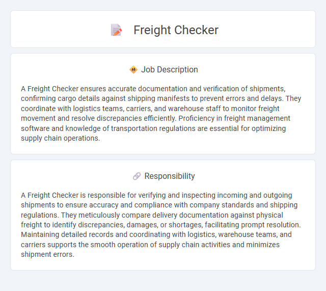 Freight Checker Job Description and Career Detail