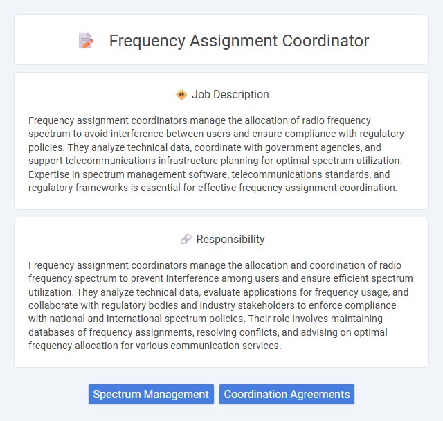 Frequency Assignment Coordinator Job Description and Career Detail