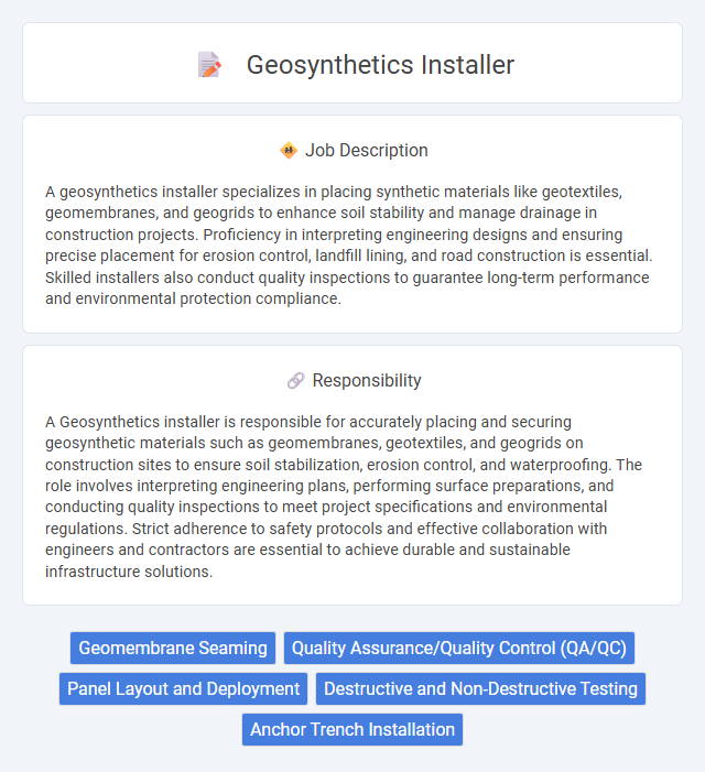 Geosynthetics Installer Job Description and Career Detail