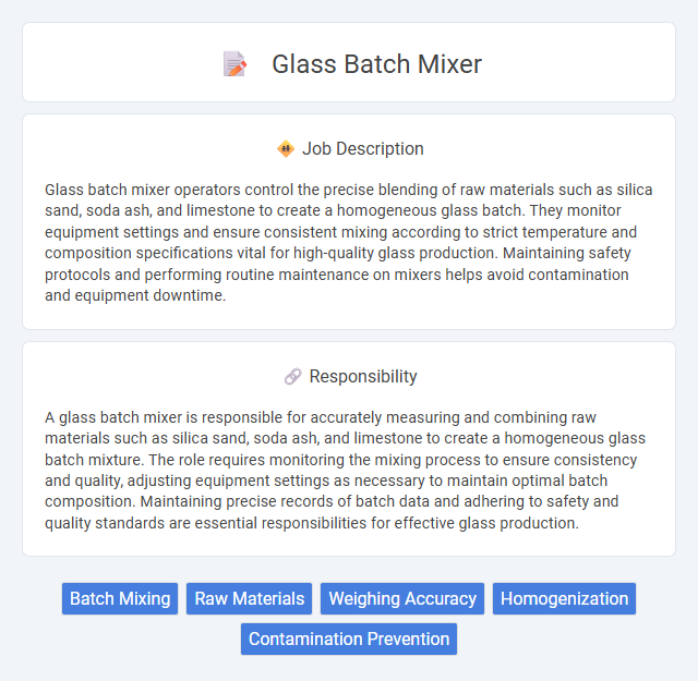 Glass Batch Mixer Job Description and Career Detail