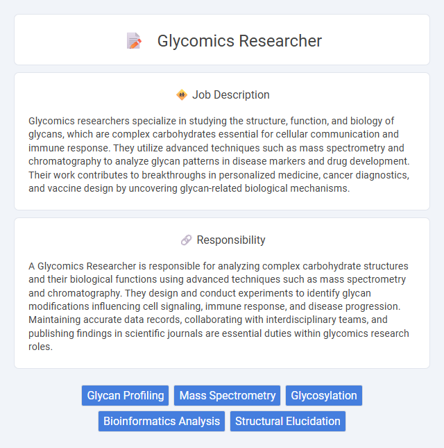 Glycomics Researcher Job Description and Career Detail
