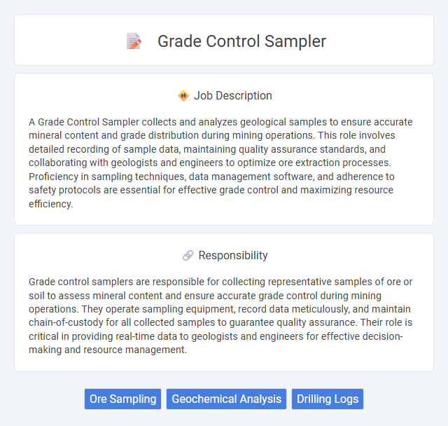 Grade Control Sampler Job Description and Career Detail