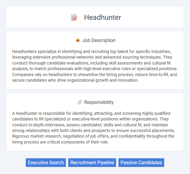 Headhunter Job Description and Career Detail