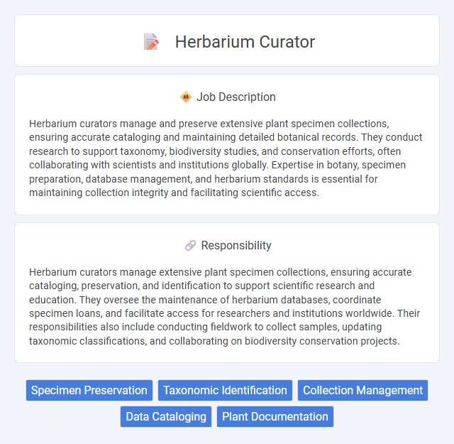 Herbarium Curator Job Description and Career Detail