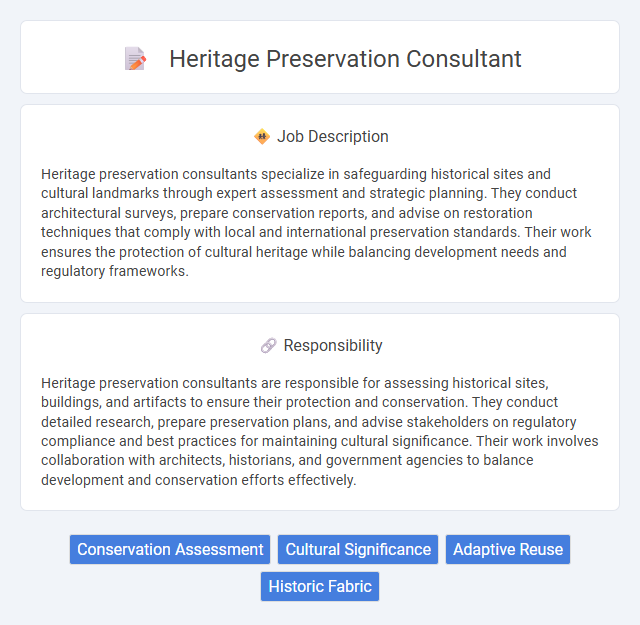 Heritage Preservation Consultant Job Description and Career Detail