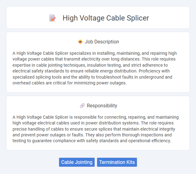 High Voltage Cable Splicer Job Description and Career Detail