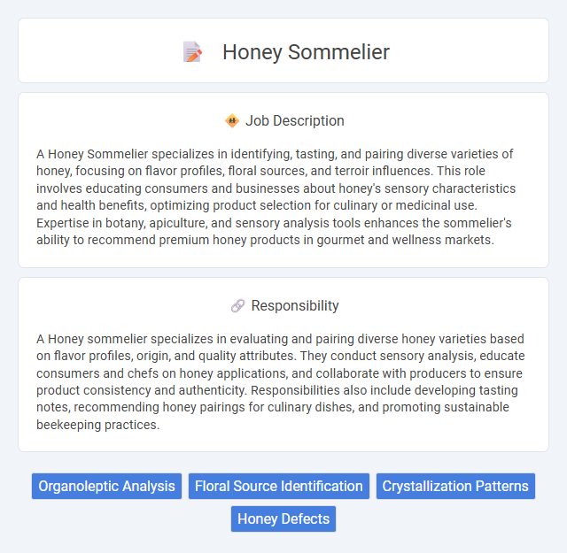 Honey Sommelier Job Description and Career Detail
