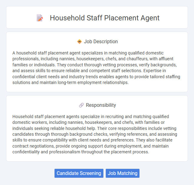 Household Staff Placement Agent Job Description and Career Detail