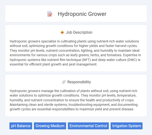 Hydroponic Grower Job Description and Career Detail