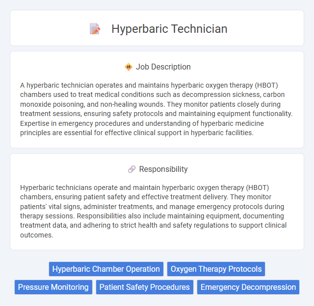 Hyperbaric Technician Job Description and Career Detail