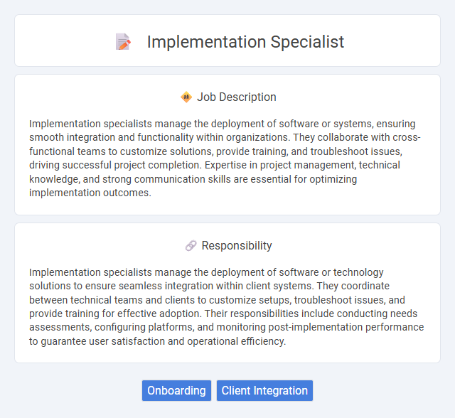Implementation Specialist Job Description and Career Detail