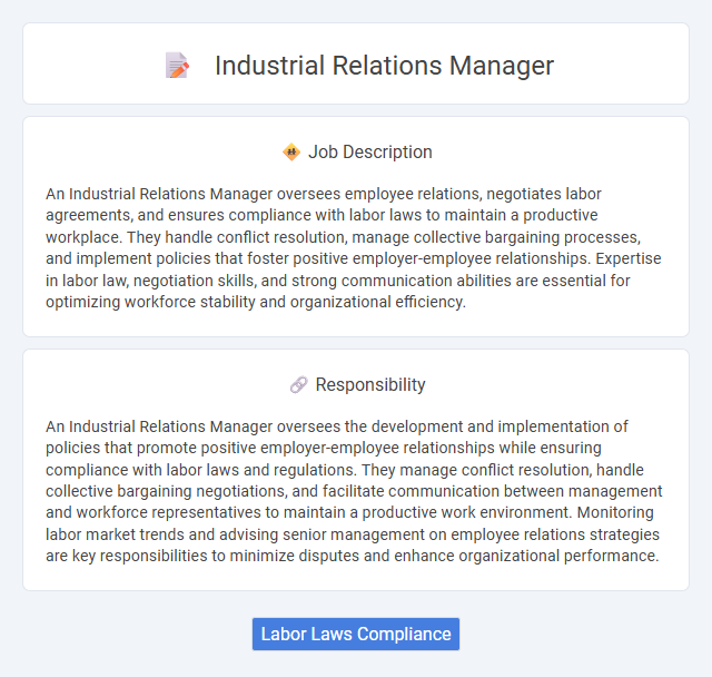 Industrial Relations Manager Job Description and Career Detail