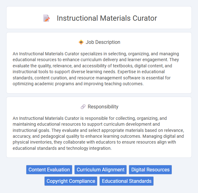 Instructional Materials Curator Job Description and Career Detail