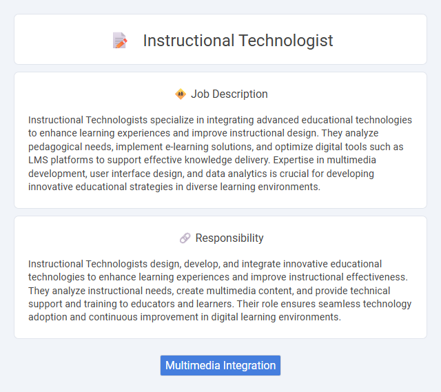 Instructional Technologist Job Description and Career Detail