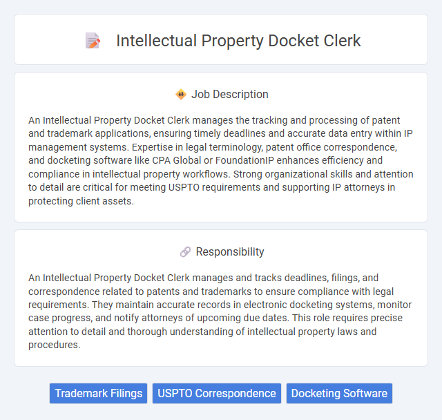 Intellectual Property Docket Clerk Job Description and Career Detail