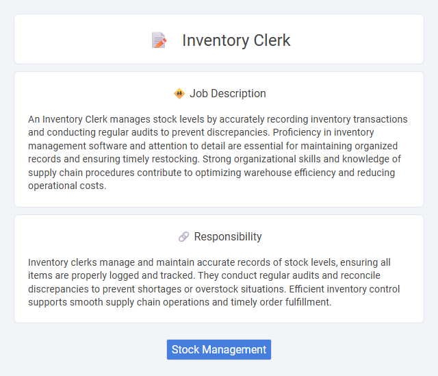 Inventory Clerk Job Description and Career Detail