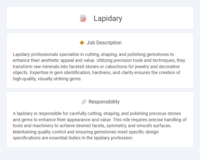 Lapidary Job Description and Career Detail