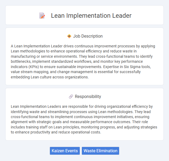 Lean Implementation Leader Job Description and Career Detail