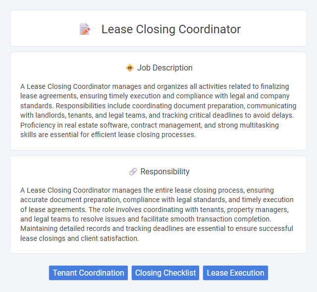 Lease Closing Coordinator Job Description and Career Detail