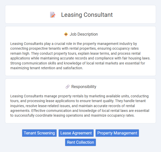Leasing Consultant Job Description and Career Detail