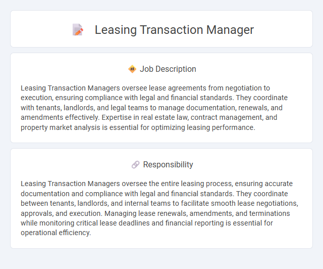 Leasing Transaction Manager Job Description and Career Detail
