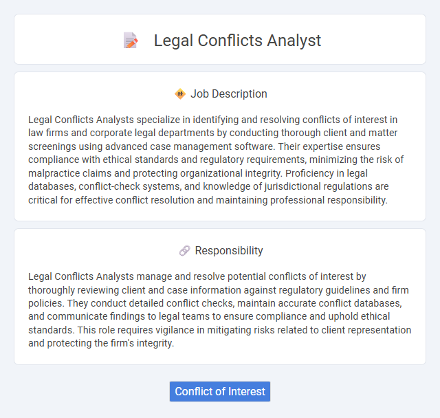 Legal Conflicts Analyst Job Description and Career Detail