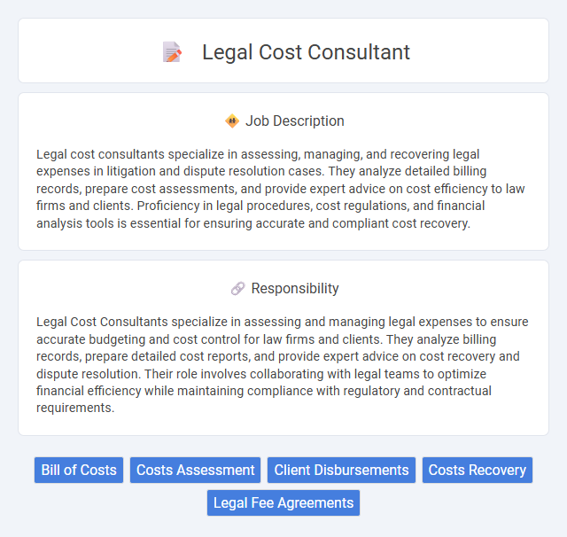 Legal Cost Consultant Job Description and Career Detail