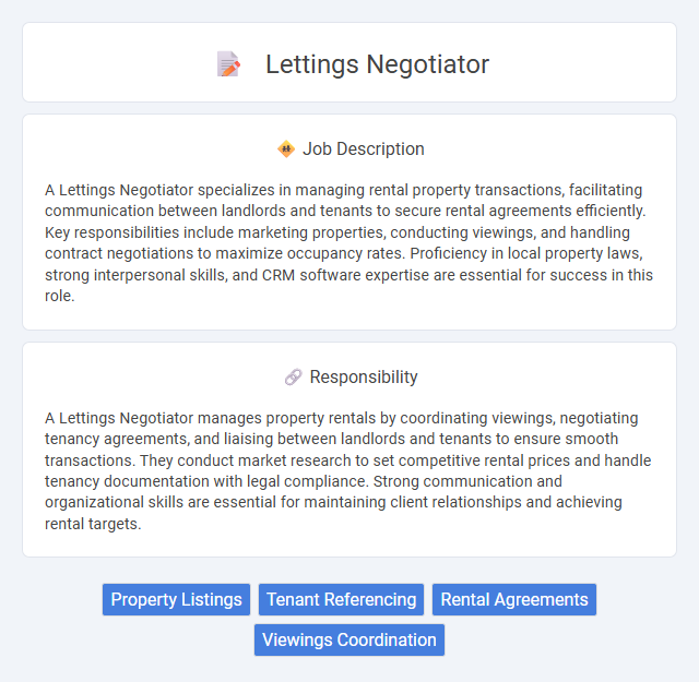 Lettings Negotiator Job Description and Career Detail