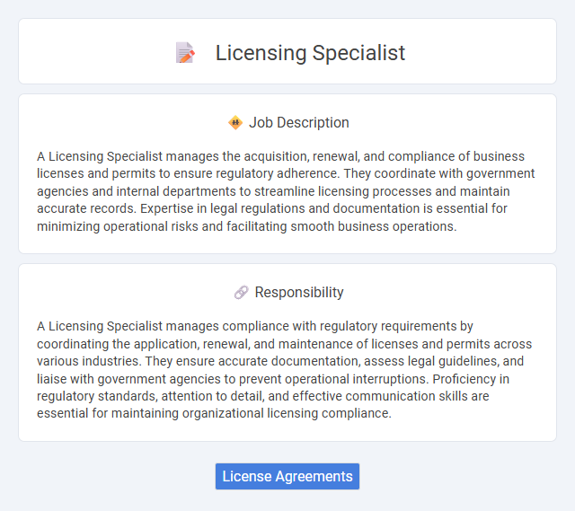 Licensing Specialist Job Description and Career Detail