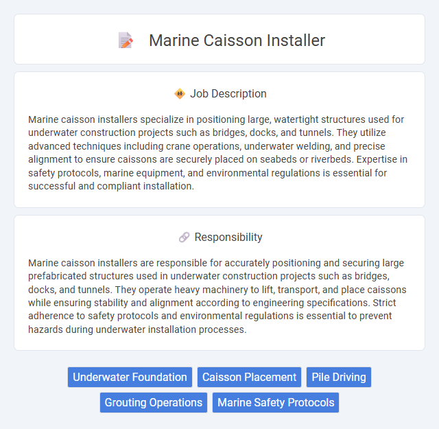 Marine Caisson Installer Job Description and Career Detail
