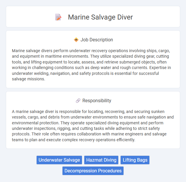 Marine Salvage Diver Job Description and Career Detail