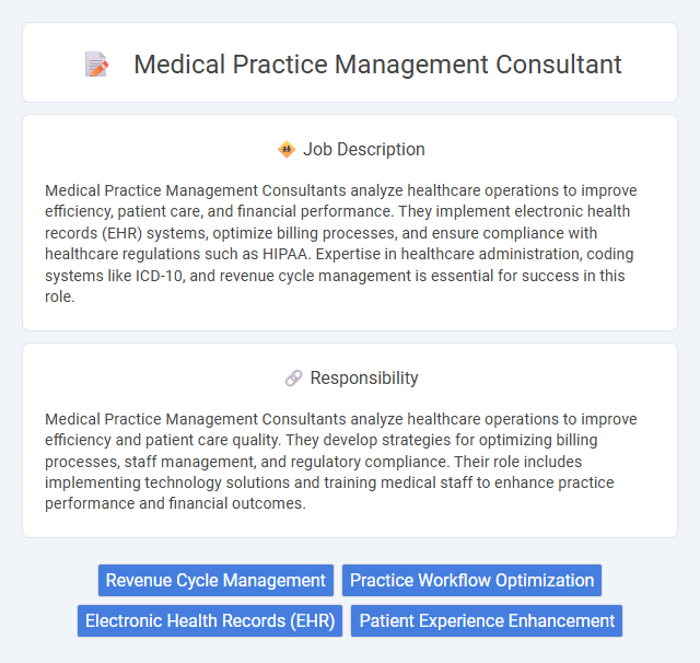 Medical Practice Management Consultant Job Description and Career Detail