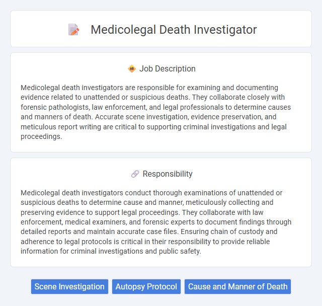 Medicolegal Death Investigator Job Description and Career Detail